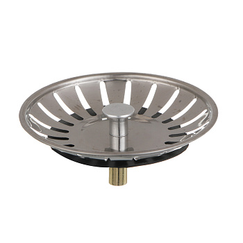 Сеточка-фильтр сменная, для кухонной мойки, d=77 мм, нерж.сталь, хром