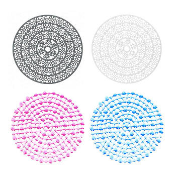 Коврик в раковину противоскользящий тм VETTA Паутинка, ПВХ, d29см, 2 диз., 4 цвета