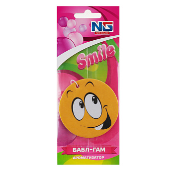 NEW GALAXY Ароматизатор бумажный "Смайл", 5 гр., Бабл Гам, дизайн GC
