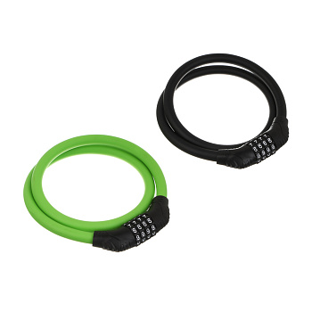 Замок велосипедный тм BY SPORT, противоугонный, тросовый, кодовый, 800х12мм, металл, пластик, 2 цв