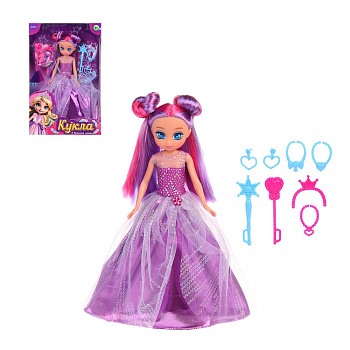 ИГРОЛЕНД Кукла в бальном платье, 24 см, с акс., PVC, ABS, полиэстер, 18,2х6х28,5 см