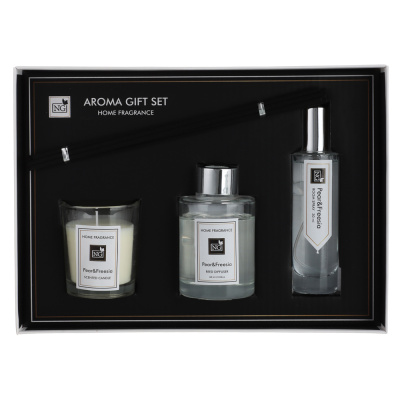 NEW GALAXY Набор Home ароматизатор-диффузор, спрей и свеча, 60, 30мл 50г wood sage,white flower,pear