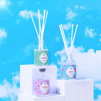 LADECOR Аромадиф.с пал.,40 мл,6 аром.Лён,Гардения,Лотос,Ваниль,Пассифлора и манго,Черн.чай и ветивер