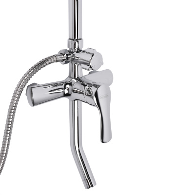 СоюзКран Душевая система со смесителем (кер. картридж 35мм, цинк), верхний душ 1 режим, ручной 3 реж