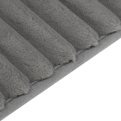 Коврик для ванной комнатытм VETTA Talli, ворсовый полосатый, фланель 220г/м², 80х50см, серый