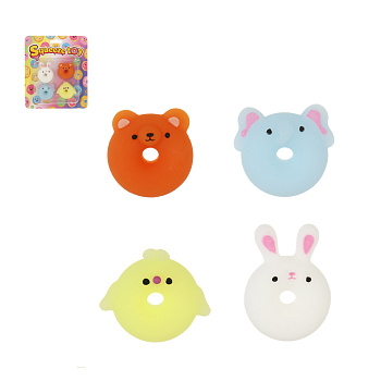 Игрушка антистресс "Пончики-малышки", набор, 4шт, 16х13,5cм, TPR, микс