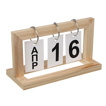 Календарь настольный, 21x9x12 см, дерево