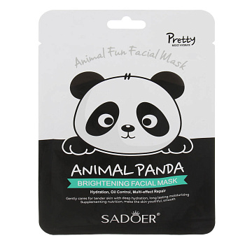 Маска для лица сияние кожи с принтом забавная панда тм Sadoer, 25гр
