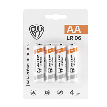 Батарейки AA BY Promo (LR06) 4шт в блистере, щелочные 1.5V
