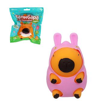 ИГРОЛЕНД Игрушка-антистресс, мялка "Капибара в костюмчике", 10х6,5см, TPR, 4 дизайна