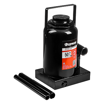 ЕРМАК Домкрат гидравлический бутылочный, 50 т, h подъема 285-465 мм