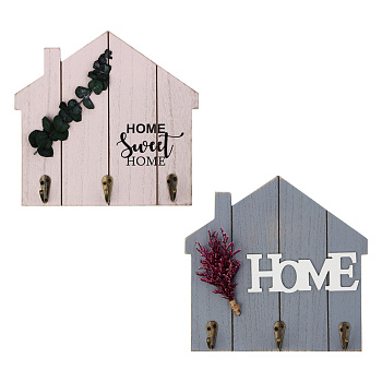 Ключница открытого типа, 3 крючка, 23x21см, МДФ, металл, 2 вида