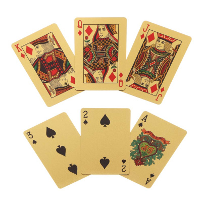 Карты пластиковые, золотые, "РОССИЯ", 5,7х8,7 см