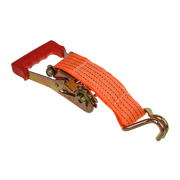 Стяжка груза 10 м, храповик 130мм, ширина ленты 50мм, 2000/4000кг, J-крюки, ЕРМАК