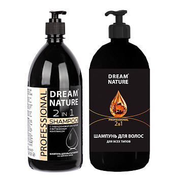 Шампунь для волос Dream Nature PROFESSIONAL c гиалуроновой кислотой и витаминным комплексом, 1000мл