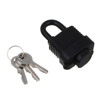 ЕРМАК Замок навесной, 30 мм, влагозащищенный, длинная дужка, 2 ключа, цвет черный