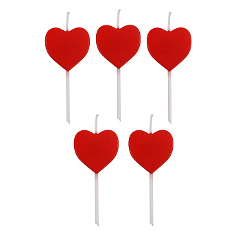 Набор свечей для торта тм Fntastic, 7x2,7 см, форма сердца, парафин