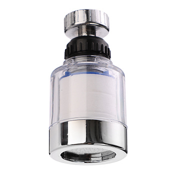 Аэратор-насадка для смесителя, с фильтром, пластик, прозрачный/хром