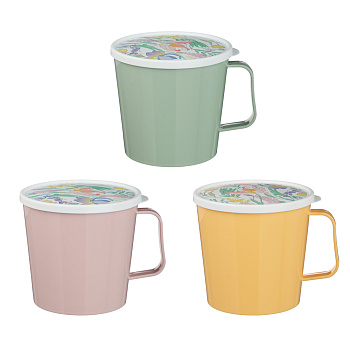 Ботаника Кружка с крышкой 750мл, пластик, 3 цвета