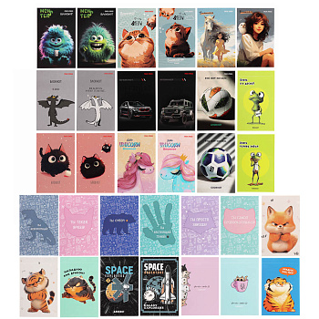 Блокнот А7, 48л, офсет, обложка картон, склейка, в ассортименте