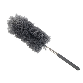 Сметка для удаления пыли телескопическая 35-80 см, тм VETTA, микрофибра 17 см, серая