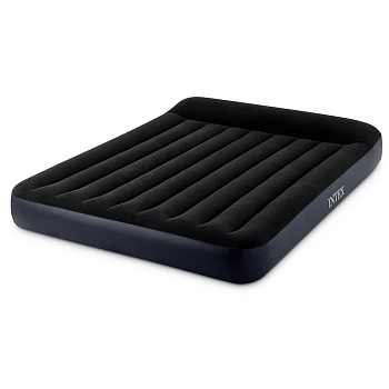 INTEX Матрас надувной PILLOW REST с подголовником, 203x183x25см, до 272кг, 64144