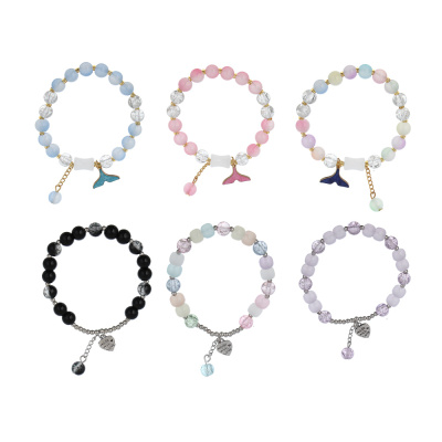 ЮНИLOOK Браслет с декором, d7см, d бусин 0,8мм, 6 цветов, стекло, #5