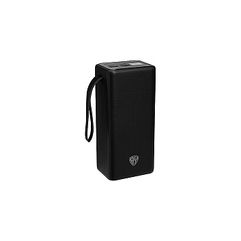 Аккумулятор мобильный BY 40000мАч, 2xUSB-A, 2xUSB-C, 20W, 3A, цифровой индикатор, пластик, чёрный