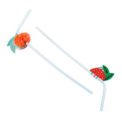 Трубочки для напитков тм Fntastic 12шт, 240x5мм, "Фрукты", цветные