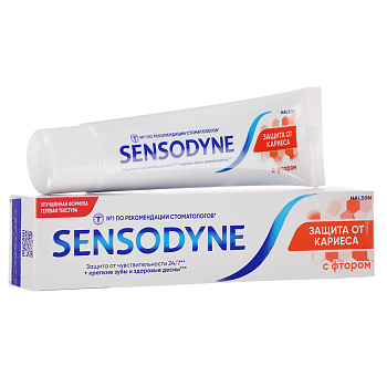 Зубная паста Sensodyne Защита от кариеса с фтором, туба, 50мл