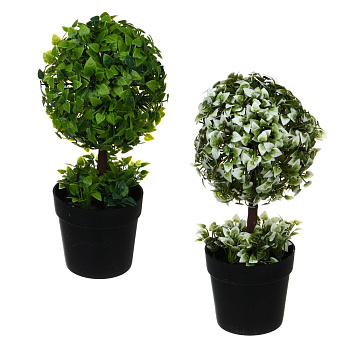 LADECOR Дерево искусственное в кашпо, 9х25 см, пластик, 2 дизайна