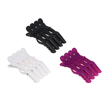 ЮНИLOOK Зажимы парикмахерские 4шт, 11см, пластик, 3 цвета