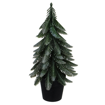 СНОУ БУМ Елочка литая 100% РЕ, в горшке, с позолотой, 28 см, 26-67