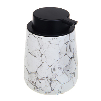 VETTA Дозатор для жидкого мыла, 320 мл, 13x9x9 см, керамика, "Космос", мрамор белый