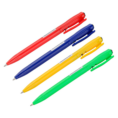 Авторучка шариковая синяя, наконечник 0,7 мм, пластик, 4 цвета корпуса