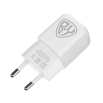 Сетевое зарядное устройство BY MINI 30Вт GaN,USB-C, USB-A, QC,PD,PPS,110-240В,50-60Гц,пластик,белый