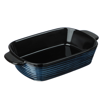 Форма для запекания и сервировки прямоугольная 28,7х17,3х6,1см тм MILLIMI синий, керамика