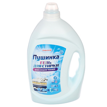 Гель для стирки Пушинка для всех видов тканей, п/б, 3л