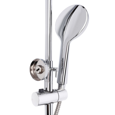 СоюзКран Душевая система со смесителем (кер. картридж 35мм, цинк), верхний душ 1 режим, ручной 3 реж