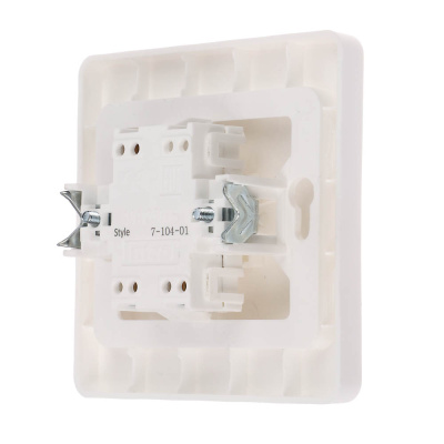 Выключатель двухклавишный скрытой установки Intro Style, 10А-250В, IP20, СУ,7-104-01, белый