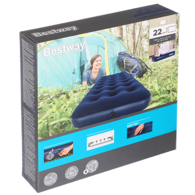 BESTWAY Матрас надувной FLOCKED AIR, 185х76х22см, до 150кг, 67000