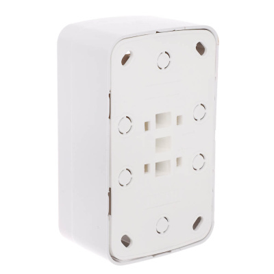 Розетка двойная открытой установки с заз. Intro Polo/Quadro 2х2P+E Schuko 16А-250В, IP20, белая