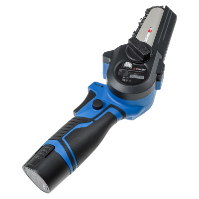 РОКОТ Электропила аккумуляторная цепная 12В, 100 мм, 2.0 А*ч, Li-Ion, 5м/с, ЗУ