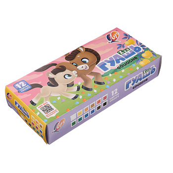 Гуашь 12цв. ЛУЧ "ZOO" баночки по 15мл, скрепленные баночки, 20С 1356-08