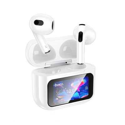 Наушники беспроводные TWS hoco. модель EW81 Elegant, вкладыши, дисплей, 300/30мАч, BT5.4, цвет:белый