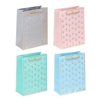 Пакет подарочный тм LADECOR, вскч бум., с фольг.слоем, S 12x16x6 см, 4 цвета
