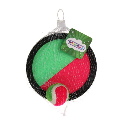 Набор поймай мяч, детский, ИГРОЛЕНД, (2 тарелки-липучки, мяч), d15,5 см, PP, нейлон