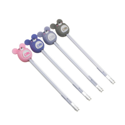 Ручка гелевая черная "Мышки", 4 вида