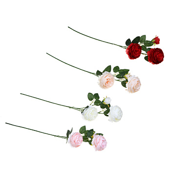 LADECOR Букет искусственных цветов розы, 65 см, ткань, пластик, железная проволока, 4 цвета