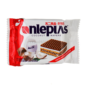 Вафли с шоколадной прослойкой, вкус кокос, 20г.